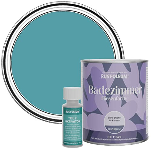 Rust-Oleum Blue Water-Resistant Bathroom Tile Paint in Gloss Finish - Belgrave 750ml