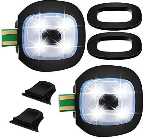 YUMIN 2Pcs USB Rechargeable Light for LED Beanie Hat,Replaceable Headlamp Cap DIY Hat Light for Men and Women