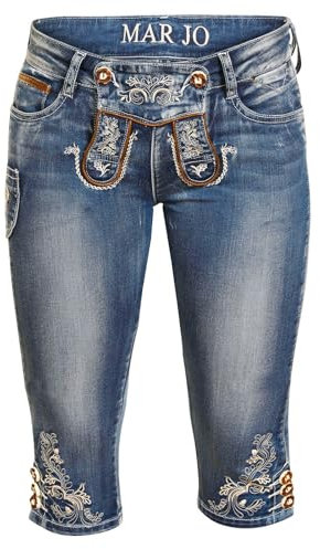 MarJo Damen Trachtenjeans K69-FRANZISKA blau 30