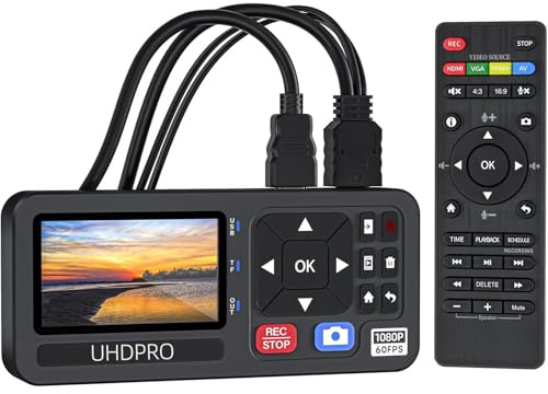 STMKB Box Di Acquisizione Video HD, Convertitore Video-digitale 1080P 60FPS Con Schermo Da 3 Pollici, Trascrizione Audio E Video, Uscita 4K /CVBS/VGA/YPBPR, Scheda TF/archiviazione Su Disco U