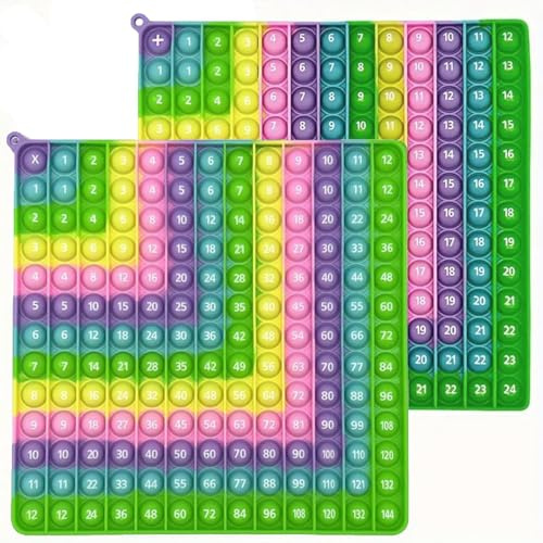 Times Table Poppet 12x12 Mathe-Fidget-Spielzeug Multiplikations-Popper lindert Stress und Angst 12x12&12+12 (Macaron rechtwinklig doppelseitig 1-144)