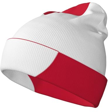 Grönlands flagga stickad mössa, vintermössa för män och kvinnor, varm, mysig, elegant, stickad mössa med manschetter