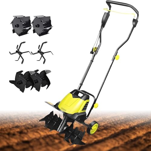 Motozappa elettrica da giardino con 3 lame, larghezza 45 cm, profondità 22 cm, per prato e agricoltura