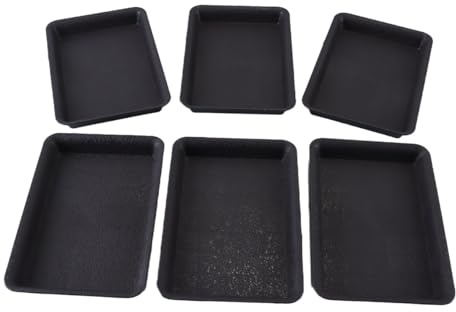DUZEPA 6 platillos rectangulares de plástico para plantas, bandejas de goteo para macetas, palés para suculentas y bonsáis de interior y exterior.