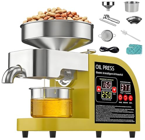 Macchina elettrica automatica della pressa dell'olio per uso domestico, estrattore di olio della pressa fredda e calda dell'acciaio inossidabile per vari semi