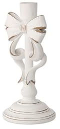 L'Arte di Nacchi Portacandela in resina bianco decapato 12x12xH26 cm