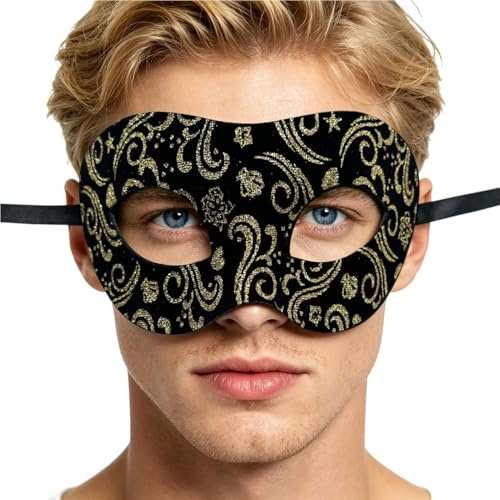 Generisk maskeradmasque för män, klassisk 17,5 cm halvansiktsskydd, professionellt tillbehör, lätt visor, formell accessoar med tidlös stil, maskeradskydd för bollar och bal