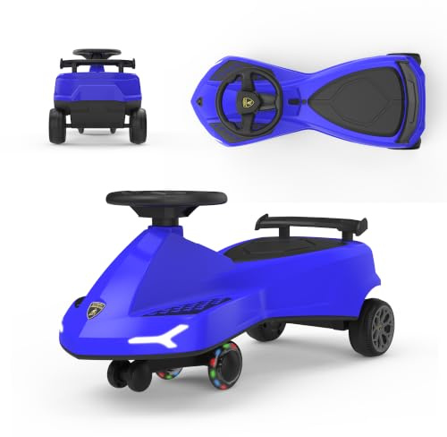 TwistCar Wiggle Car - Coche antideslizante para niños a partir de 3 años, con ruedas luminosas, música y espacio de almacenamiento, sin BPA, 2 plazas hasta 100 kg