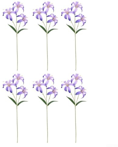 ZWEquipint Bouquet di gigli artificiali, 60 cm, realistici, per decorazione di matrimoni, casa, ufficio, tavolo, centrotavola, composizioni rosa (viola pallido)