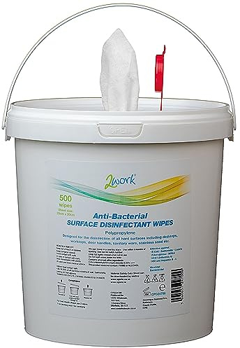 2WORK Disinfectant Wipes, Pack of 500