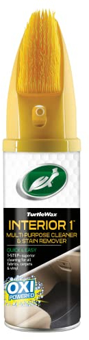 Turtle Wax 52868 Interior 1 Limpiador multiusos para asientos de coche en aerosol para eliminar manchas y olores, con cepillo, 400 ml
