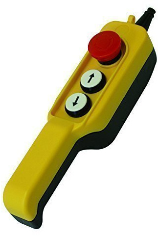 Intratec Hängetaster 3 Tasten 10A 690V – IP 54 Kran Steuerung Steuerflasche mit Not-Aus und Auf/Ab 1-Stufig – Zuverlässig & belastbar – Perfekt für den Einsatz in der Industrie