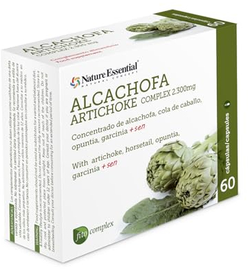 Nature Essential | Alcachofa Complex 2.300 mg | 60 Cápsulas | Con Cola de Caballo, Opuntia, Garcinia Cambogia y Sen | Propiedades Antioxidantes