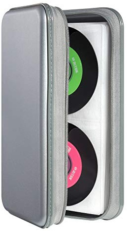 DVSICK Hard CD/DVD Case, 96 Capacity Holder - Protective Storage for Car (Gray)
