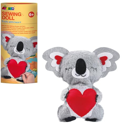 Avenir 6301618 DIY Nähset, Sewing Koala, Bastelset für Kinder, Kreativ-Set, ab 6 Jahren, Mittel