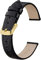 BISONSTRAP Leder Uhrenarmbänder, Weiche Ersatzbänder mit Polierter Schnalle, 12mm, Schwarz mit Goldener Schnalle