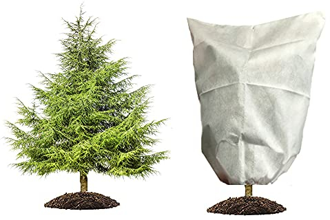 HERILIOS Winterschutz für Pflanzen, Frostschutz Pflanzenabdeckungen als Winterschutz für Baum Palmen Balkonpflanzen haube Zelt Atmungsaktiv - Reißfest，60 x 80cm Weiß