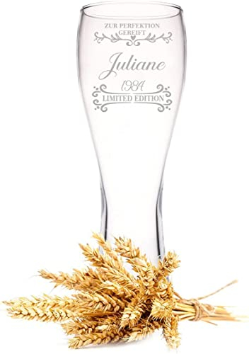 Leonardo Weizenglas mit Gravur - Zur Perfektion gereift - Geschenk für Papa ideal als Vatertagsgeschenk - 0,5l - Bierglas Weizenbierglas als Geburtstagsgeschenk für Männer - Geschenk für Ihn