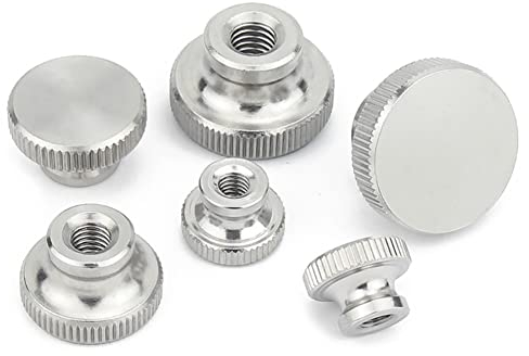 CONPHERON M6 Écrou Moleté à Tête Haute Écrous à Serrage à Main de Acier Inoxydable, Trou Borgne (4 Pièces)