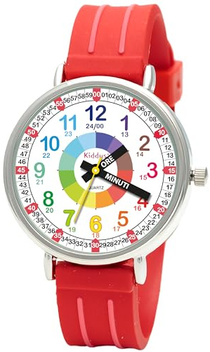 Kiddus Orologio Educativo per Bambino e Bambina dai 5 ai 10 Anni, Orologio Analogico Didattico per Imparare l'Ora, Movimento Giapponese
