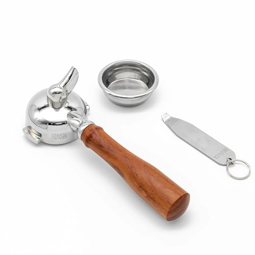 NEOUZA 58mm Espresso Portafilter Compatible with E61 Coffee Machine,Non-pressurized Basket,Single Spout,Basket Removal Tool