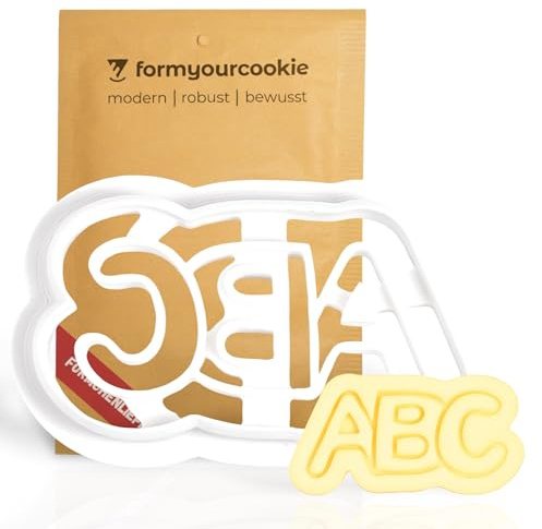 Ausstecher Buchstaben ABC Schriftzug Schulanfang Schulstart Ausstechform Deutsch Lesen Schreiben Schulanfänger Geschenk Keksstempel Keksform FORMYOURCOOKIE