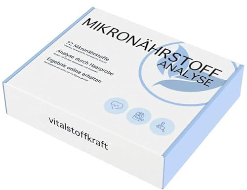 Mikronährstoffanalyse | Haaranalyse für +100 Vitalstoffe | Vitamine, Mineralstoffe, Enzyme, Aminosäuren | Einfache Selbstanwendung | Detaillierter Ergebnisbericht