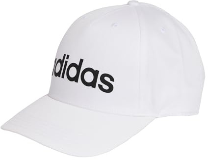 adidas Unisex LINEAR Baseball Cap, White/Black, M-L