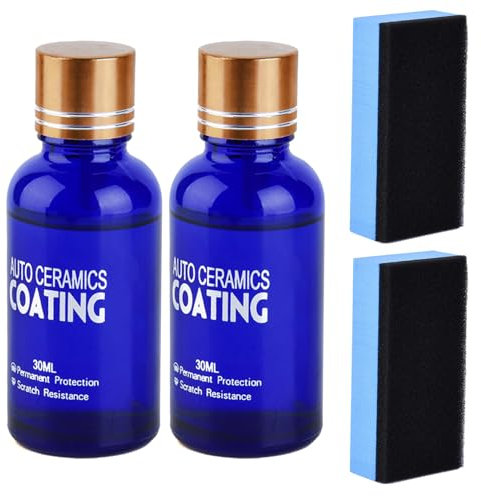 Ceramic Versiegelung Auto 9H Graphen Nano Keramik Versiegelung Für Autos, KFZ Nano Ceramic Coating Hochglanz, Kratzfest, Super Hydrophobe, Hightech Lackschutz, Mit Handschuhen, 30ml, 2 Set