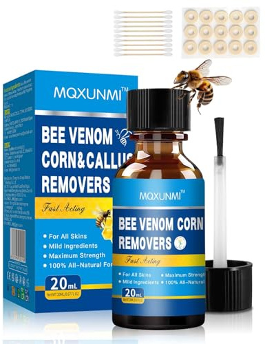 MQXUNMI Bee Venom Callus - Rimozione, 20 ml Rimuovi calli ad alta efficacia per dita dei piedi, Rimuovi liquido per ad azione rapida per adulti, anziani, adolescenti, corridori, escursionisti