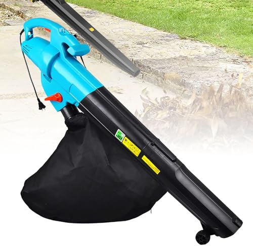 KLYDBMYT Soplador/Aspirador triturador eléctrico 3 en 1 para jardín - Bolsa recolectora de 45 L, soplador/Aspirador de Hojas de 3000 W - Ligero y Compacto, relación de trituración de 15:1, 275 km/h