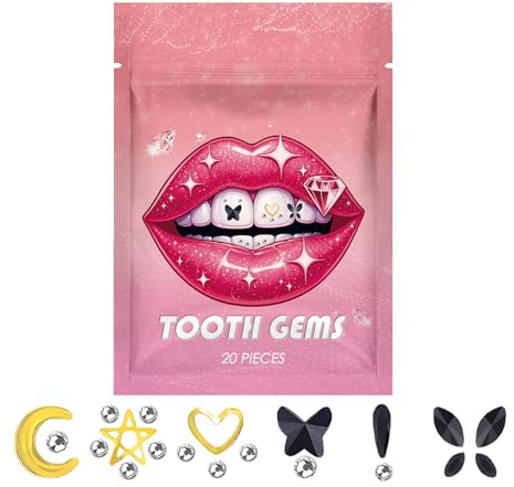Gemas De Joyería Para Dientes – Kit De Diamantes De Imitación Dentales De, Juego De Cosméticos Para Sonrisas | Piezas De Decoración Adhesivas Seguras, Efecto De Brillo De Larga Duració