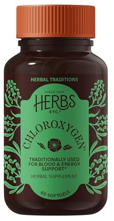 Herbs Etc. ChlorOxygen Chlorophyll Concentrate Softgels - High-Potency Chlorophyll for Detoxification Support - Deodorizing - Skin, Gut & Energy Support - 60 Count (60 Servings)