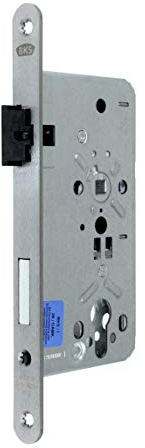 BKS Zimmertürschloss, Türschloss für Profilzylinder, mit Flüsterfalle Kl.III PZ 55/72/8 mit Edelstahl Stulp 20 x 235mm abgerundet, DIN Links incl. SN Montageset