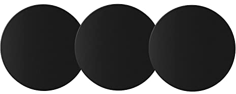 Juspota 3 Piezas Láminas Metálicas para Soporte iman movil Coche, Reemplazo de Placa de Metal Muy Finas Adhesivo Soporte movil Coche magnético - Negro Redondas
