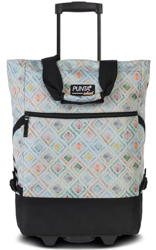 Punta Wheel Print Einkaufstrolley Einkaufsroller Einkaufswagen Shooping Trolley 10008, Farbe:Pastellgrün/Schwarz