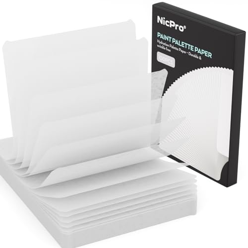 Nicpro 100 Feuilles de Papier pour Palette Humide, Conçu Uniquement pour Rester Humide pour Conserver Les peintures et Les Garder humides - pour Peinture Miniature et modélisme, Peinture Acrylique