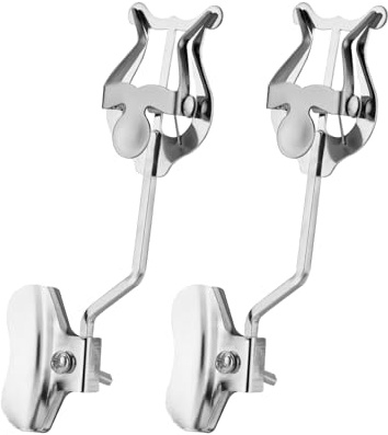 2pcs Trombone Music Lyre Clip, Trombone Marching Sheet Music Holder Metal Sheet Music Clip Clamp-On Flip Folder Instrument Accessories for Practicing Beginners Marching Band