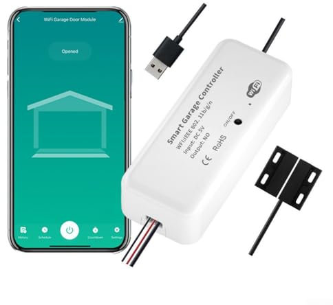 WiFi Smart Garage Door Opener, For Tuya App Remote Control Garage Door Module Controller With Real-time Security Alerts, Compatible For Alexa Voice