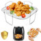 LPZMPZ Gitter für Heißluftfritteuse, Grillrost für Airfryer auf 304 Edelstahl, Zubehör für Heißluftfritteuse kompatibel mit Cosori 5,5L 6,4L XXL, Ninja Speedi AF180EU, Philips XXL Air Fryer