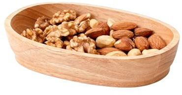 Cuenco para servir en forma de, bandeja vintage de madera maciza para alimentos, plato de servir, ensalada, cuenco de frutas, para pan, sándwiches, dulces, comidas, frutas, mariscos
