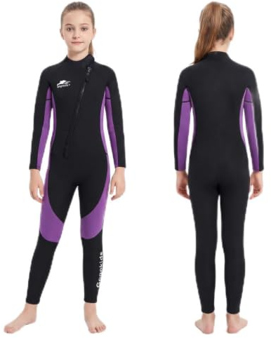 Gogokids Combinaison en néoprène pour enfant de 2,5 mm de long - Avec protection UV 50+ et fermeture éclair à l'avant - Maillot de bain chaud pour garçons et filles de 2 à 10 ans (84 à 145 cm)