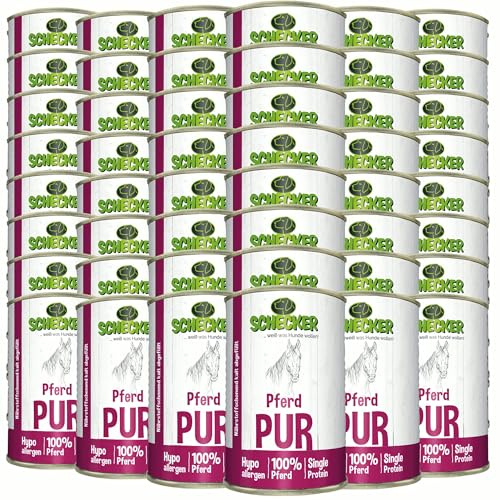 Schecker Nourriture humide - 100 % pure pour cheval - Sans céréales - Hypoallergénique - Véritable produit pur de qualité (48, 410 g (lot de 48)