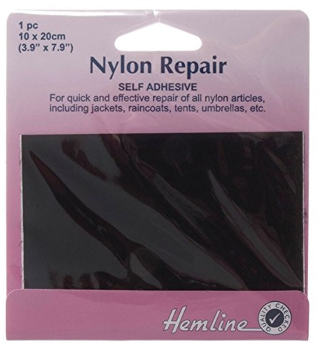 Hemline H689.BLACK | Black Nylon Self-Adhesive Patch | 10 x 20cm