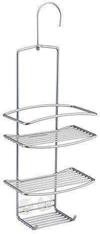 Metaltex serie Onda - Mensola rettangolare per doccia a 3 ripiani con gancio - (460403)