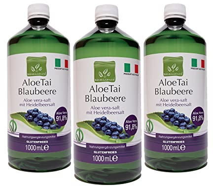 Benessence - Succo di Aloe Vera e Mirtillo da bere - 3L