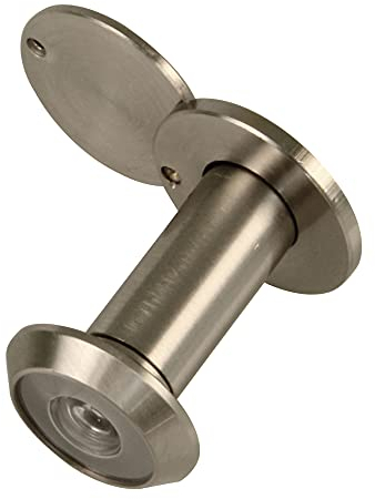 Amig - Judas Optique de Porte Super Angulaire Chrome Mat | Vision Sécurisée pour Enfants et Personnes Âgées | Installation Facile, Tapis Chromé, Ø 14 mm, Épaisseur de Porte 35-60 mm
