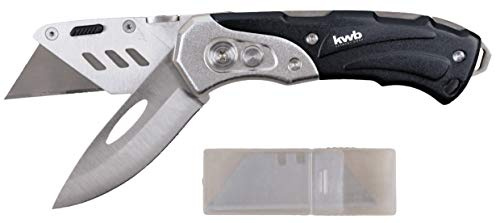 kwb coltello universale 016921 (con due lame, coltello da tasca e coltello da taglio, pieghevole)