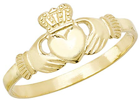 Vacker 9ct Guld Barn Claddagh Ring WJS18577