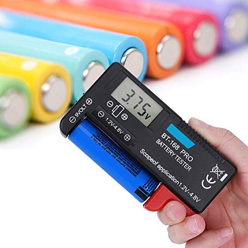 Oumefar 1, 2 V 4, 8 V Tester per batterie Checker Carica Portatile ad Alta precisione Digitale per Piccole batterie Pila a Bottone per la casa